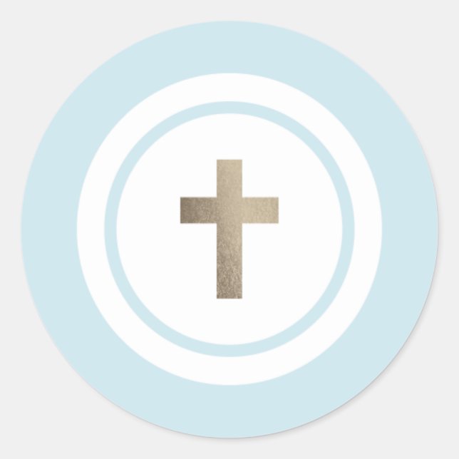 Sticker Rond Simple or croisé religieux (Devant)