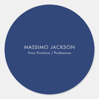 Sticker Rond Simple Plain Minimalist Elegant Modern Blue