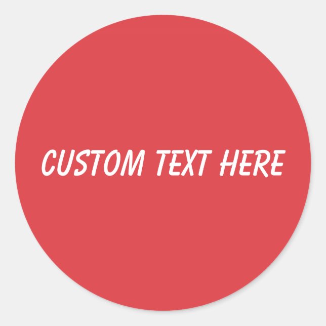 Sticker Rond Simple Poppy rouge uni (Devant)