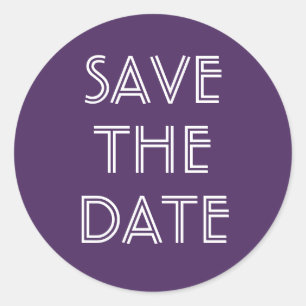 Sticker Rond Simple Purple Enregistrer L'Autocollant Date