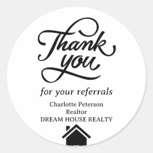 Sticker Rond Simple Remerciement Parrainage Immobilier