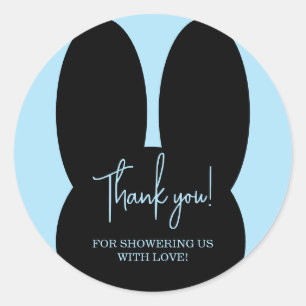 Sticker Rond Simple remerciement pour une baby shower de lapin