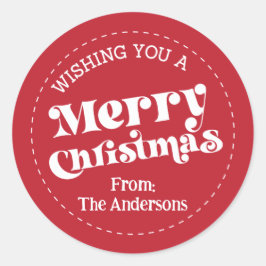 Sticker Rond Simple rétro moderne Noël Petit