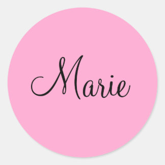 Sticker Rond simple rose clair minimal ajouter votre nom girly