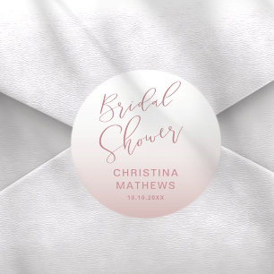 Sticker Rond Simple Rose Gold Dégradé Baby Shower de Mariage