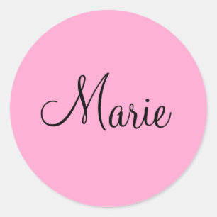 Sticker Rond simple rose légère ajouter votre nom girly 