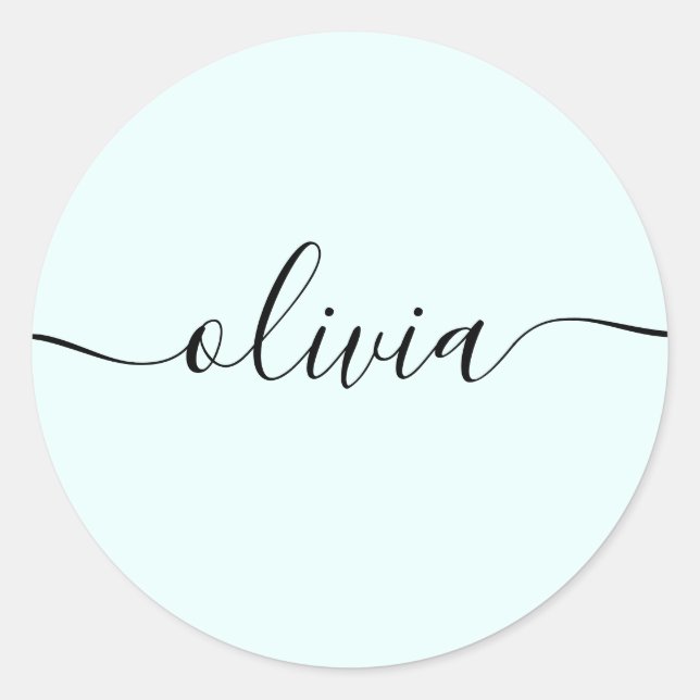 Sticker Rond Simple signature personnalisée - Mention de script (Devant)