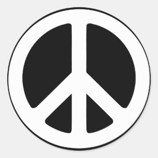 Sticker Rond Simple signe de paix