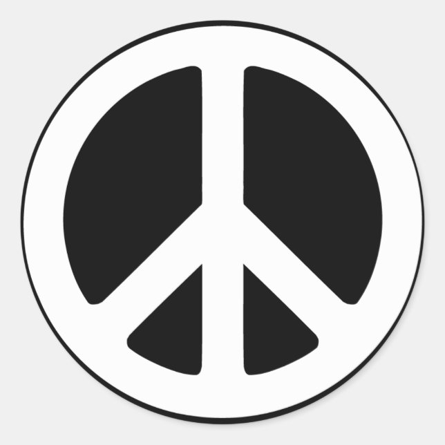 Sticker Rond Simple signe de paix (Devant)