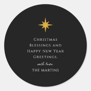 Sticker Rond Simple Star de Noël Personnalisé Religieux