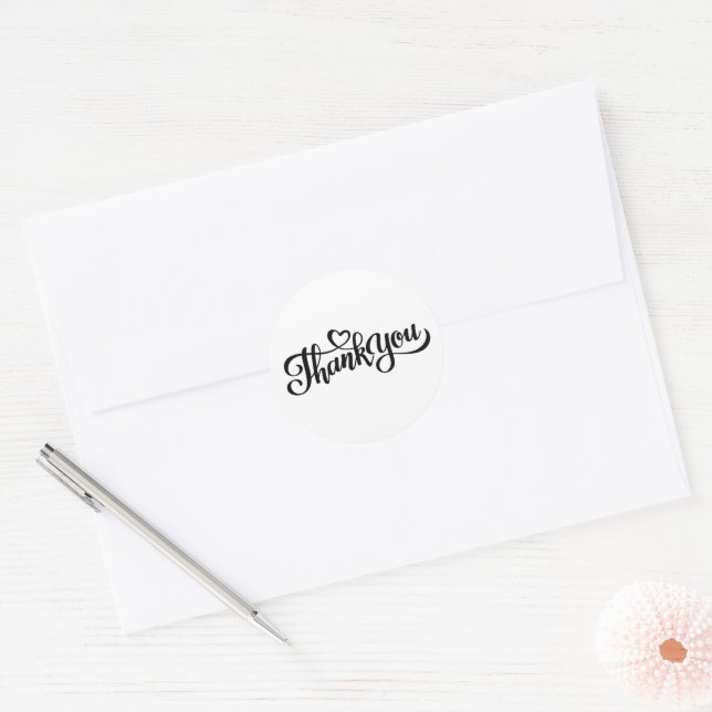 Sticker Rond Simple Thank You  (Enveloppe)