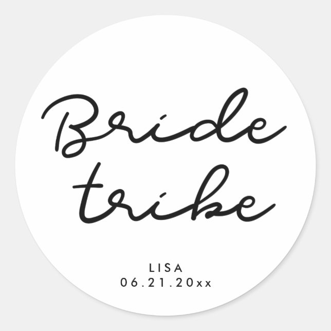 Sticker Rond Simple Tribe de la mariée (Devant)