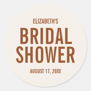 Sticker Rond Simple Typographie en Terracotta Mariage Classique