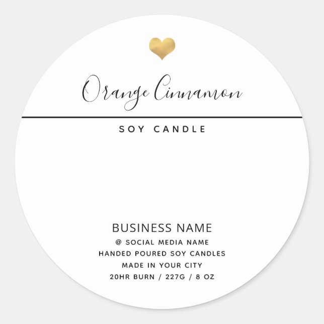 Sticker Rond Simple typographie luxueuse moderne blanche cl (Devant)
