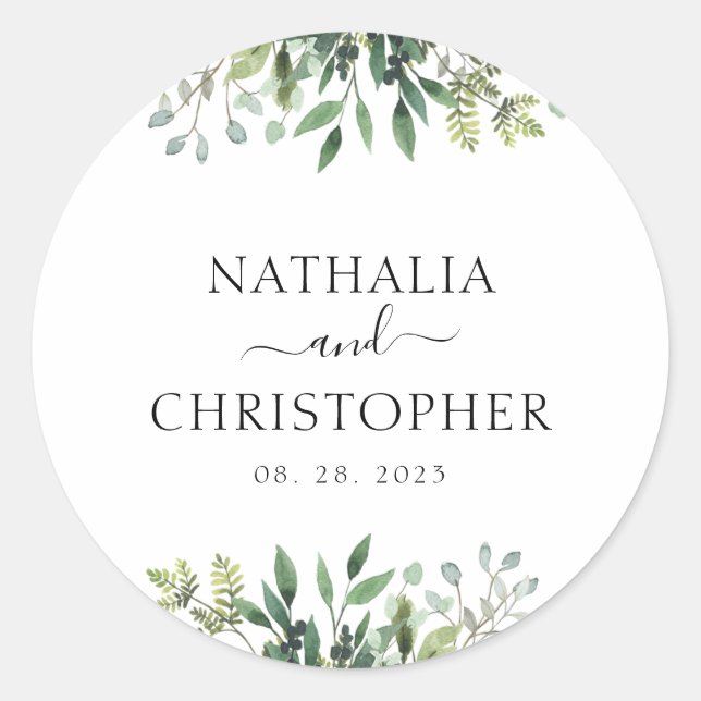 Sticker Rond Simple verdure Eucalyptus Botanique (Devant)