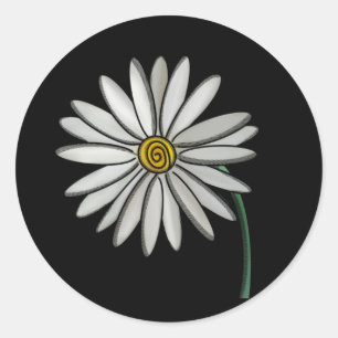 Sticker Rond Simplement des marguerites