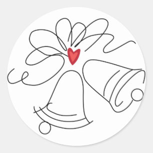 Sticker Rond Simples sonneries de mariage enveloppes autocollan
