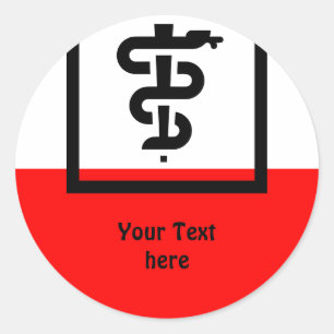 Sticker Rond Simply Symbols - Rod of Asclepius + tes idées