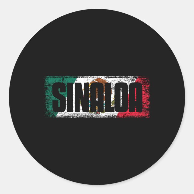 Sticker Rond Sinaloa Con La Bandera De Mã©Xico (Devant)