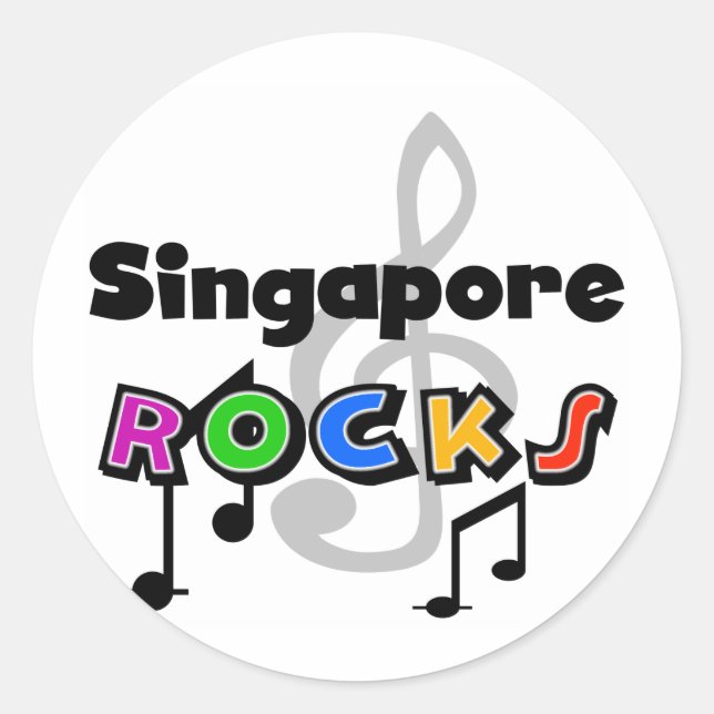 Sticker Rond Singapore Rocks (Devant)