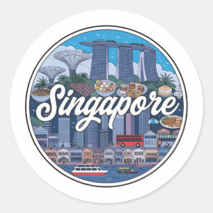 STICKER ROND SINGAPOUR