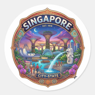 STICKER ROND SINGAPOUR
