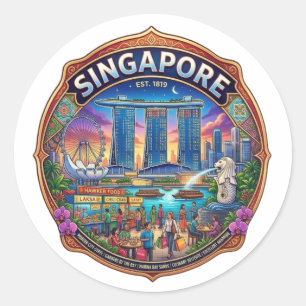 STICKER ROND SINGAPOUR