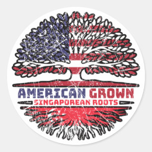 Sticker Rond Singapour Singapour Singapour États-Unis États-Uni