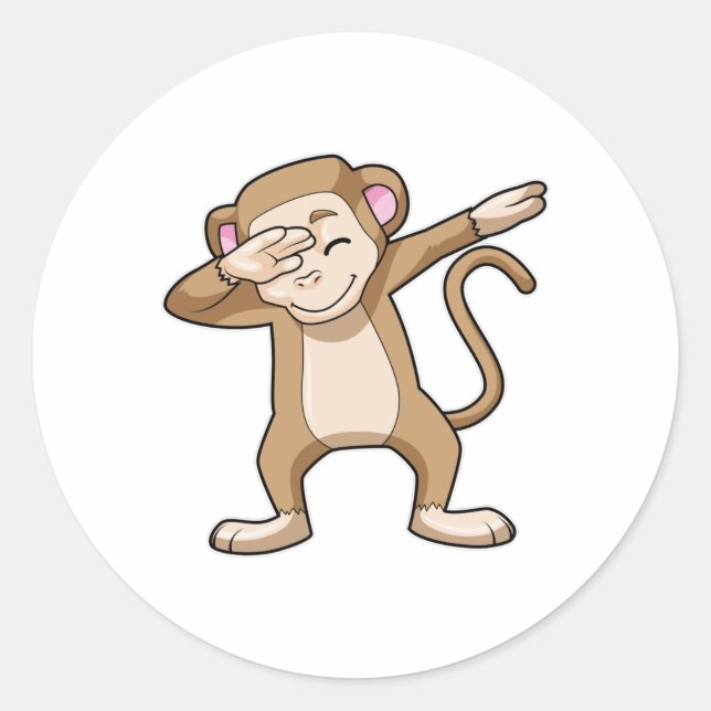 Sticker Rond Singe à Hip hop Dance Dab (Devant)