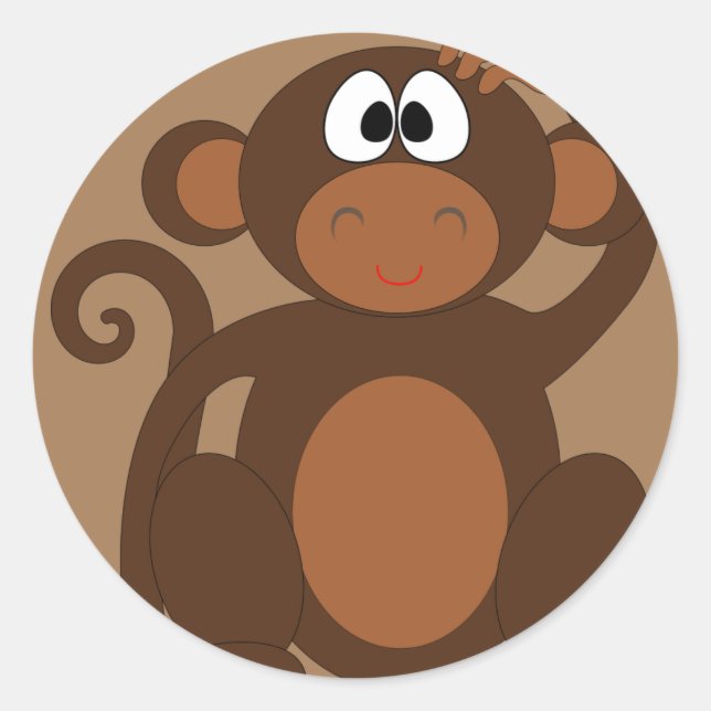 Sticker Rond singe-chimpanzé-singe-chimpanzé (Devant)