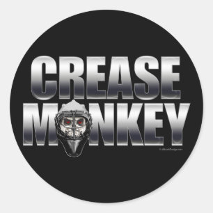 Sticker Rond Singe de pli (gardien de but d'hockey)