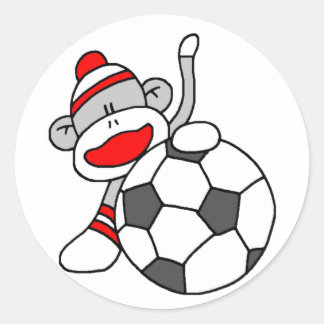 Sticker Rond Singe de soccer