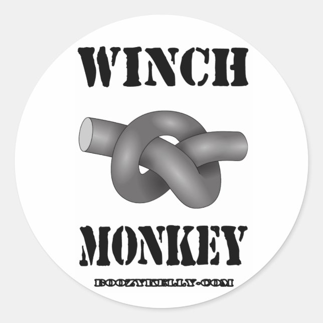 Sticker Rond Singe de treuil, Sticker, Slickline, Huile, Gaz, C (Devant)