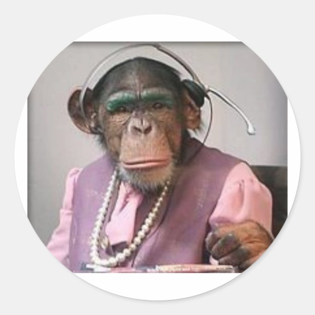 Sticker Rond singe du téléphone (Devant)