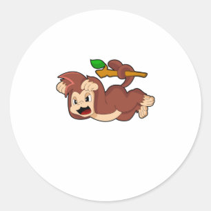 Sticker Rond Singe rugissant