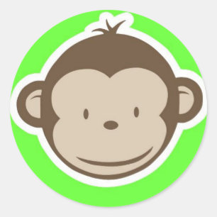 Sticker Rond Singe vert
