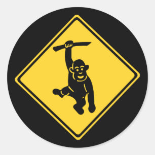 Sticker Rond Singes de prudence, Panneau de signalisation, Taïw
