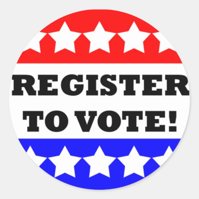 Sticker Rond S'inscrire pour voter (Devant)