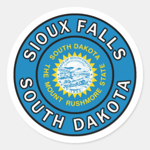 Sticker Rond Sioux Falls Dakota du Sud