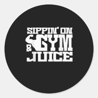 Sticker Rond Sippin Sur Jus De Gym - Les Chemises D'Entraînemen