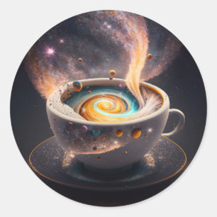 Sticker Rond Sips cosmiques : Voyage céleste à travers la Galax