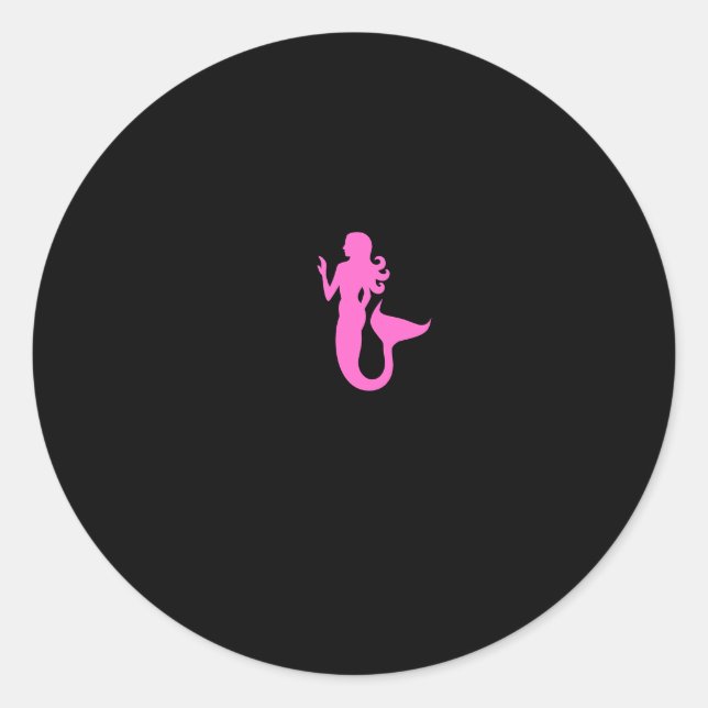 Sticker Rond Sirène rose-brillant (Devant)