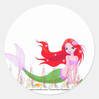 Sticker Rond Sirène sous la mer
