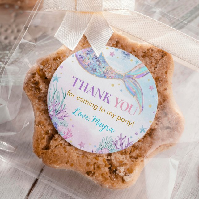 Sticker Rond Sirène sous la mer Anniversaire (Créateur téléchargé)