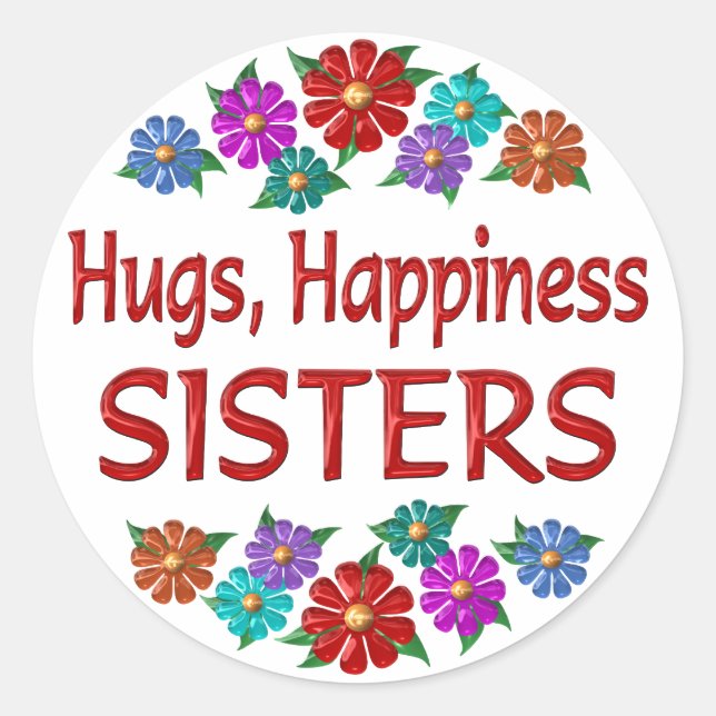 Sticker Rond Sister Hugs (Devant)