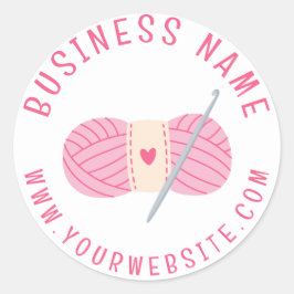 Sticker Rond Site Crochet Crochet Nom commercial personnalisé