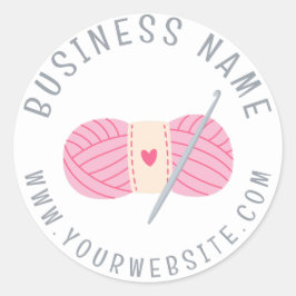 Sticker Rond Site Crochet Crochet Nom commercial personnalisé