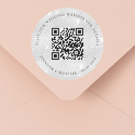 Sticker Rond Site mariage QR détails informations rsvp argent