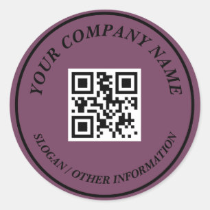 Sticker Rond Site Web Lien Code QR Nom commercial