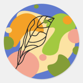 Sticker Rond Sites abstraits intéressants avec feuilles